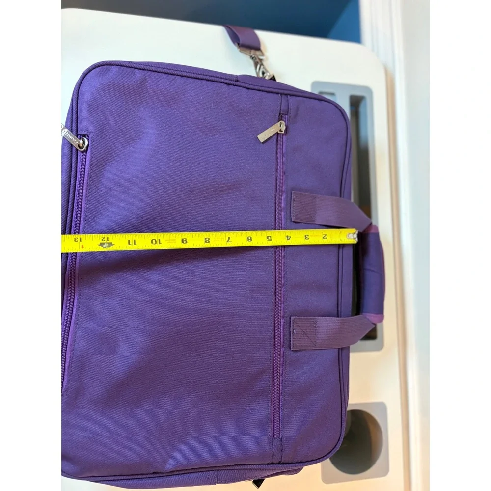 CoolBell Laptop Messenger Bag Unisex Large Purple Multi-Pocket Padded Briefcase